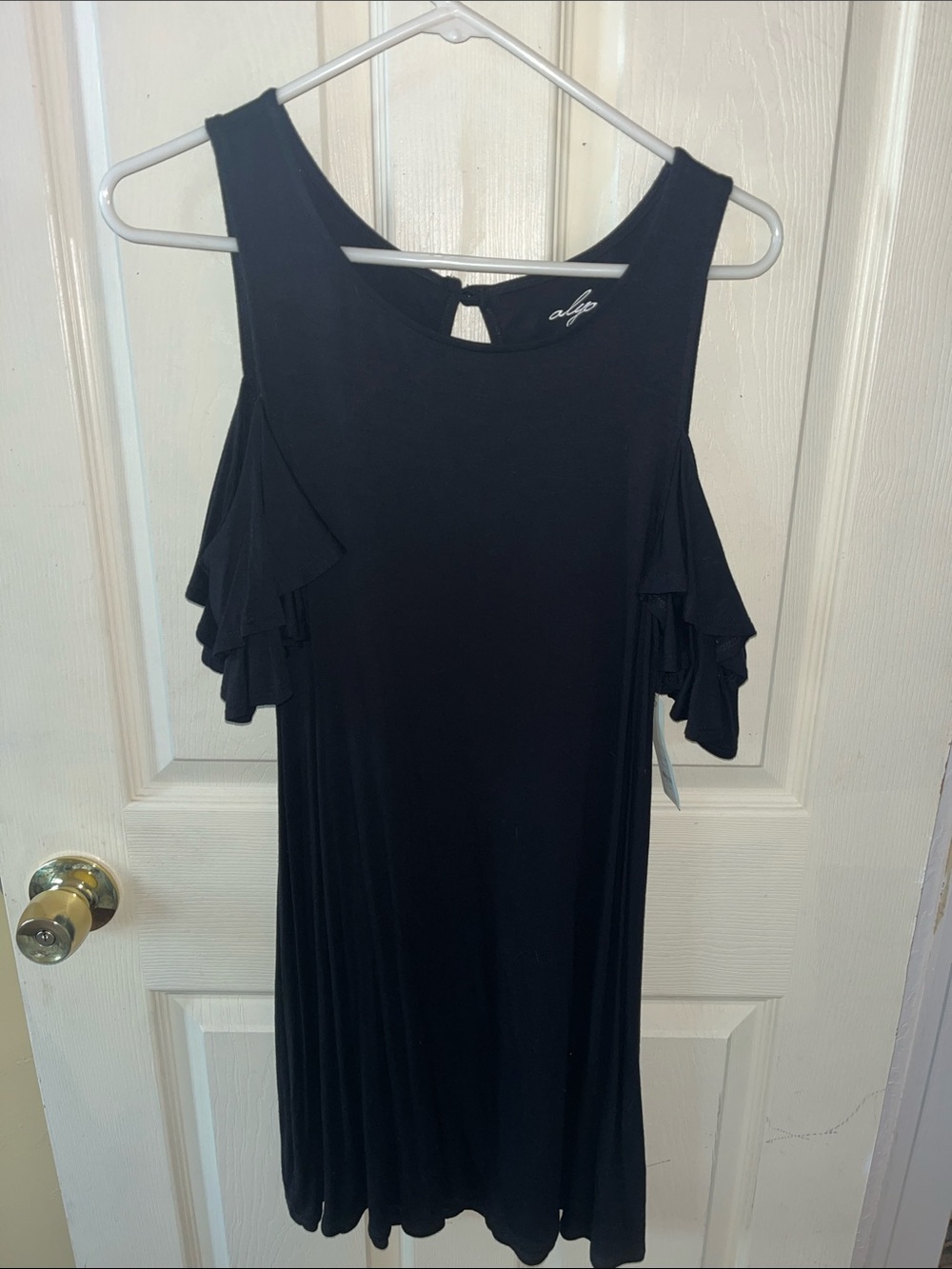 Alfani Black Cold-Shoulder Ruffle Mini Dress